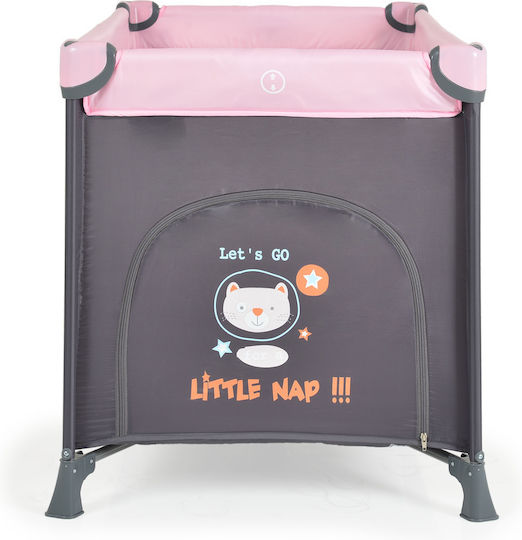 Cangaroo Tommy Patut pliabil cu 2 Nivele cu Saltea Pink Extra Matt 60x120cm