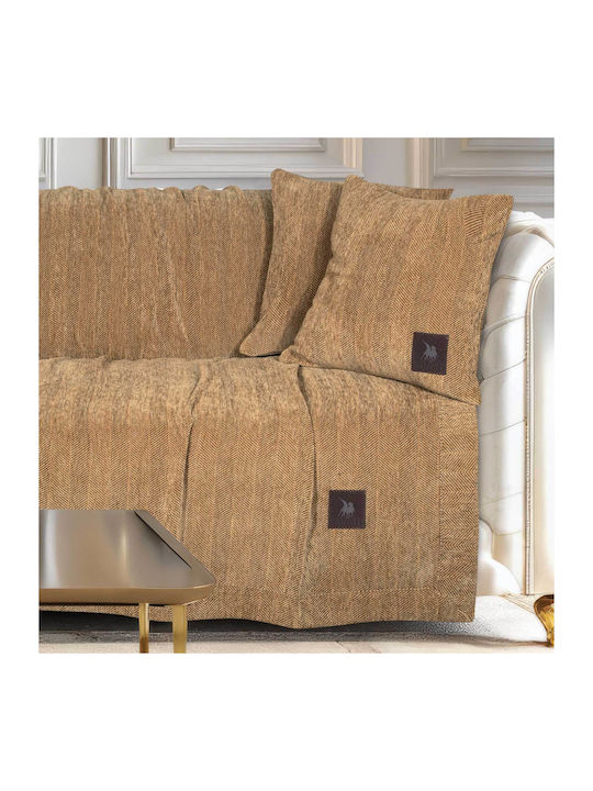 Das Home Essential 3949 Sofa Throw 2 Seater Chenille 180x250cm Ochre