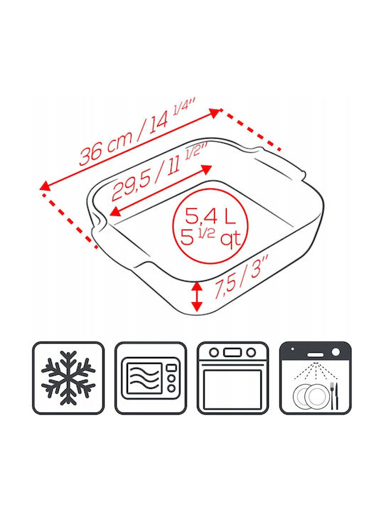 Peugeot Ceramic Square Heat-Resistant Cookware 36x36cm