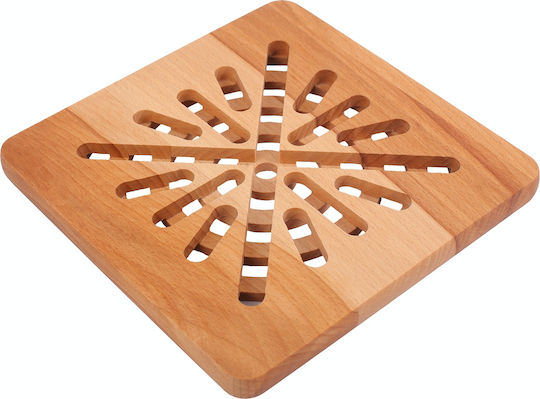 Creative Home Pot Holder 19.5 X 19.5 X 1.5 Cm Natural Beech Wood Reversible Table Surface Protection Heat Resistant Eco-friendly