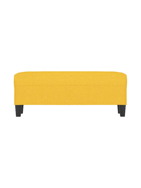 Upholstered Fabric Bench Stool Light Yellow 100x35x41cm