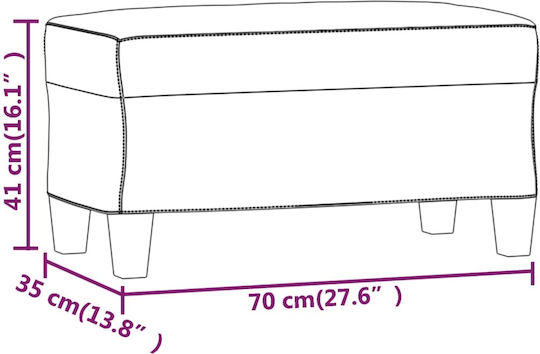 Ταμπουρέ Επενδυμένο με Ύφασμα Μπορντό 70x35x41εκ.