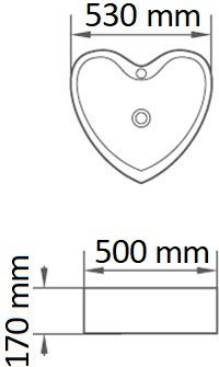 Επικαθήμενος Νιπτήρας Πορσελάνης 53x50x17cm Λευκός