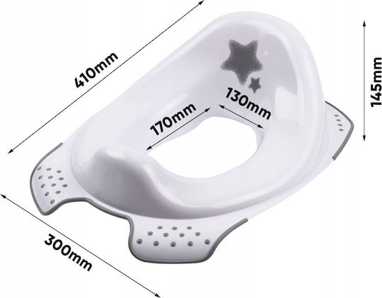 Toilet Training Seat with Handles Ewa Stars 30x40x15cm White