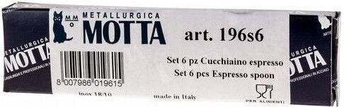 Motta Set Spoons Coffee Tea Stainless Steel Silver 11.2cm 6 Pieces