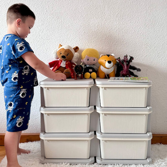 HomCom Toy Storage System made of Plastic White 75x37x56.5cm 1pcs