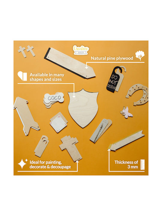 Creative Deco 10x Wooden Door Hangers 20 X 6-8 Cm Smooth Wooden Pyrography Cutouts