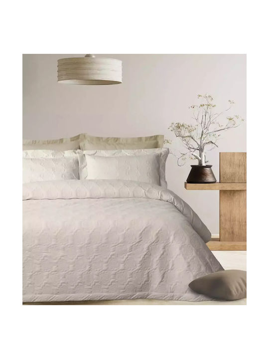 Das Home Happy 0288 Kissenbezug-Set mit Umschlagumschlag Gesteppt Happy White 50x70cm.