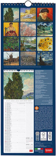 2026 Wall Calendar Vincent Van Gogh 16x49 cm Leg Cal260081