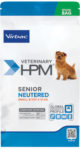 Virbac Senior Small & Toy 3kg Dry Food for Senior Neutered Small Breed Dogs with Poultry, Rice, Pork and Potatoes