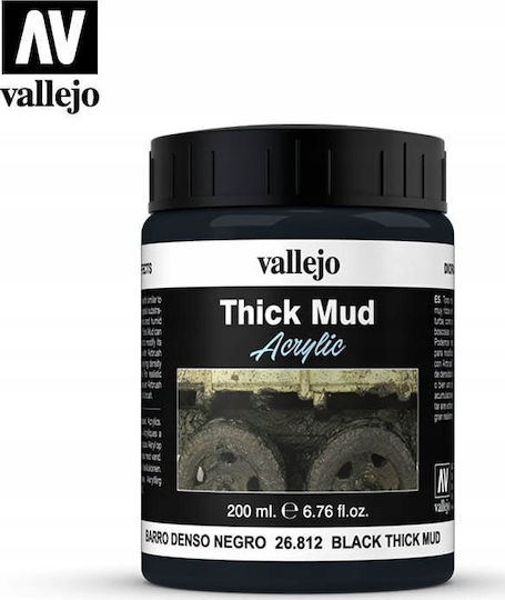Acrylicos Vallejo Thick Mud Model Making Paint Black Mud 200ml