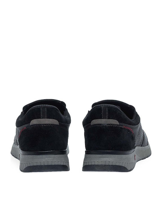 Συνθετικό Δέρμα Ανδρικά Slip-On Μαύρα
