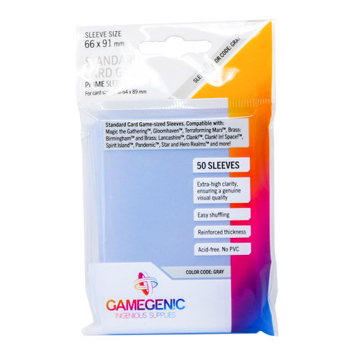 Gamegenic Manșoane De Carduri Standard Prime Dimensiune Standard 50 Bucăți Clar