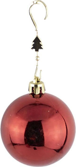 Hanging Ball Ornament Ornament Plastic Red 4cm Set 16pcs