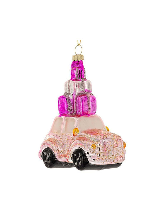 Auto Glasartiges Rosa Weihnachtsbaumschmuck 5x9.5cm