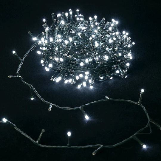 300 Светлини LED 15m. Хладен бял На батерия тип Лента 1бр