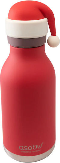 Asobu Stainless Steel Kids Water Bottle Thermos with Straw Asobu Bestie Santa 460ml