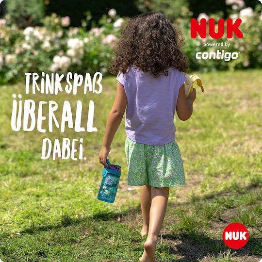 Nuk Contigo Easy Straw Παιδικό Παγούρι Πλαστικό με Καλαμάκι Ροζ 420ml