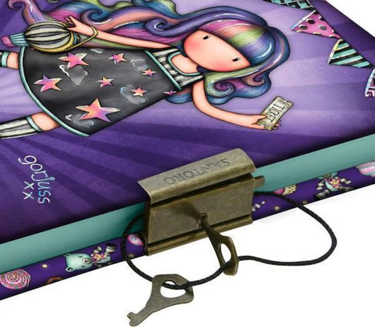 Santoro Gorjuss Notebook 120 Sheets A5 Ruled with Padlock Multicolour