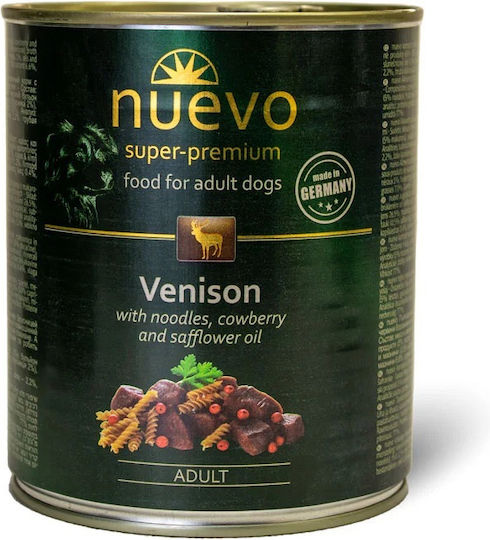 Nuevo Super Premium Wet Food Dogs in Cans with Deer 800gr