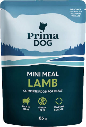 Prima Dog Υγρή Τροφή Σκύλων σε Φακελάκι με Αρνί χωρίς Σιτηρά 85gr