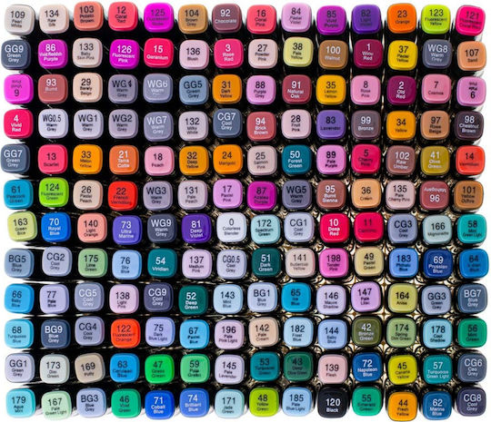 Set of 262 Double-Sided Drawing Markers Board Fine + Carrying Case