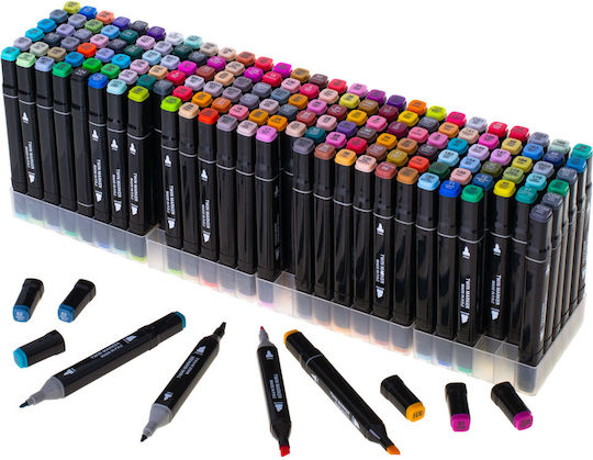 Set of 262 Double-Sided Drawing Markers Board Fine + Carrying Case