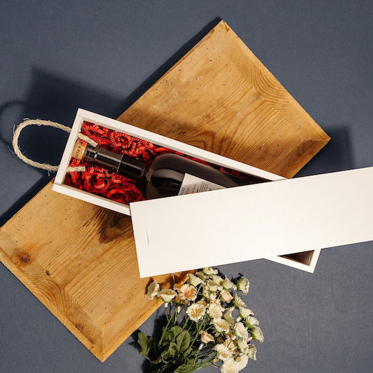 Creative Deco White Wine Box 1 Bottle 36 X 11 X 9.8 Cm Lid Lock Perfect Wine Storage As A Gift Decoration Decoupage Personalization