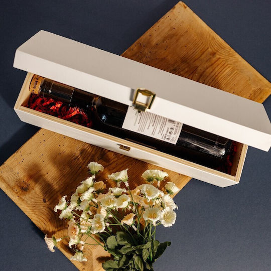 Creative Deco White Wine Box 1 Bottle 36 X 11 X 9.8 Cm Lid Lock Perfect Wine Storage As A Gift Decoration Decoupage Personalization
