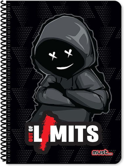 Must Team Σπιράλ Τετράδιο Ριγέ Β5 60 Φύλλων 2 Θεμάτων Limits (Διάφορα Σχέδια)