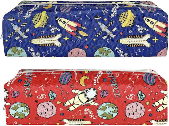 Justnote Space Κασετίνα Βαρελάκι Πολύχρωμη