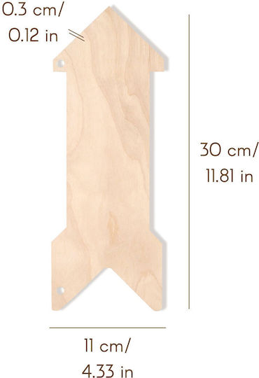 Creative Deco 5 x Arrow Shapes Made Plywood 30 x 11 Cm Unpainted Wooden Cutouts Diy