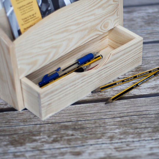 Lemnos Organizator de birou în Culoare Bej 10x20.5x25cm