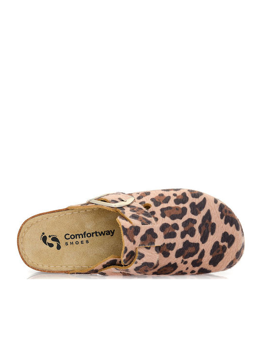 Anatomical Leather Women's Slippers Brown