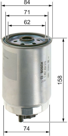 Bosch Φίλτρο Βενζίνης για HYUNDAI ACCENT 2 / 3 Accent / Getz / H-1/ H-1 / STAREX / Matrix / Santa Fe 1 / 2