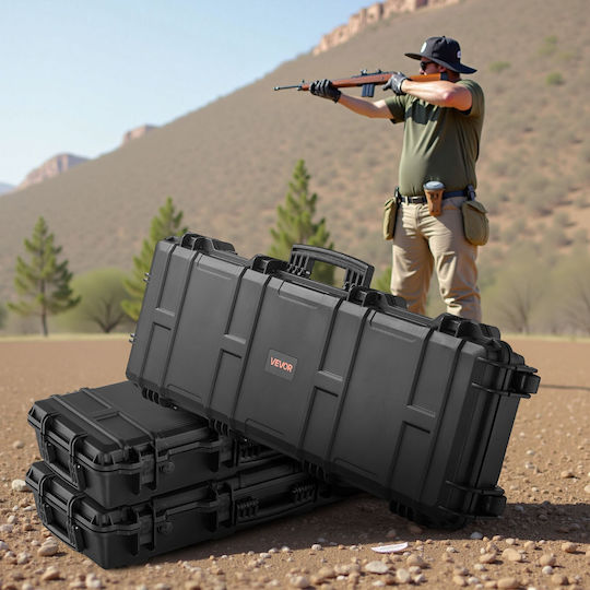 Vevor Hard Weapon Case Locked Weapon Case Refined Foam Materials Weapon Storage 1016 Mm Wheels Ip67 Waterproof & Dust Resistant Mobile Large Storage Pistol Shotguns Hunting Guns Air Guns Black