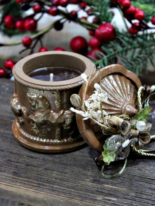 Gerakis Christmas Brown Candle 11x8.7cm