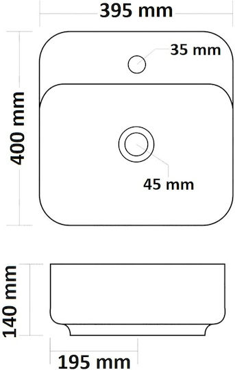 Надеждна мивка Порцелан 40x39x14см Бял Надеждна мивка Порцелан 40x39x14см Бял