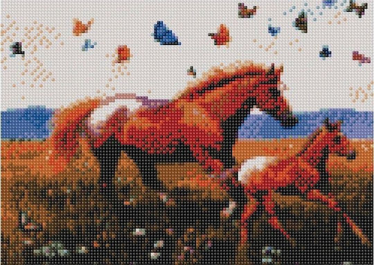 Mozaic cu Diamante 5D Cai 40x30cm Norimpex