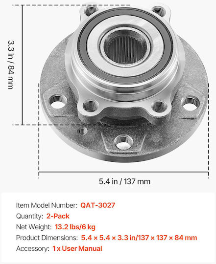 Vevor Wheel Bearings for Audi Q3 Volkswagen Beetle