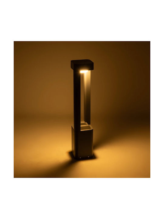 GloboStar Outdoor Floor Lamp Small Post LED 15W with Warm White Light IP65 Gray