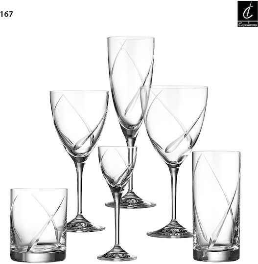 Capolavoro Kate Set Gläser Wasser aus Kristall Mit Stiel 400ml 6Stück