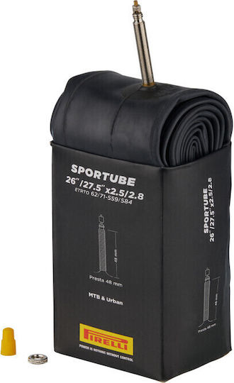 Pirelli Fahrradschlauch Sportube 27.5x2.5-2.8 Fv 48mm 3703300 Schwarzes