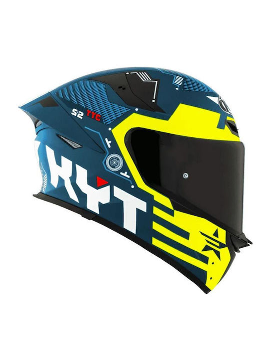 KYT TT-Revo Fuselage Mat Жълт Каска За Мотор Full Face ECE 22.06 1500гр