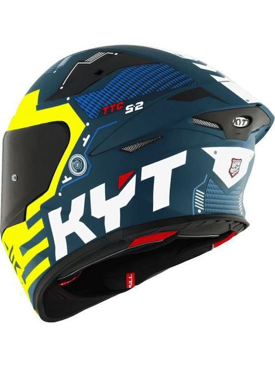 KYT TT-Revo Fuselage Mat Жълт Каска За Мотор Full Face ECE 22.06 1500гр