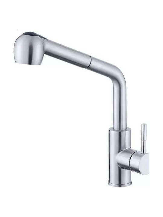 Korman Technik Kitchen Faucet Counter with Shower Retractable Gray