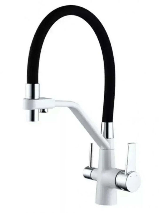 Korman Technik Od/2072 Baterie Chiuvetă Bucătărie Bancă Flexibilă Albă