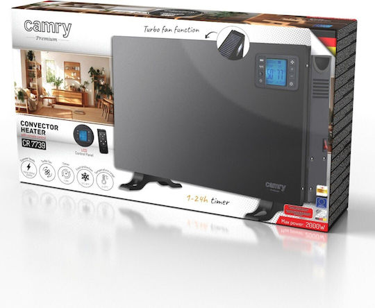Camry Convector Heater Floor 2000W with Electronic Thermostat 60.5x37.5cm Black