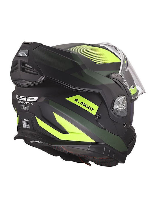 LS2 Advant X FF901 Nova Mat Black/Yellow Мотоциклетна каска Флип ъп ECE 22.06 1600гр с Sunvisor