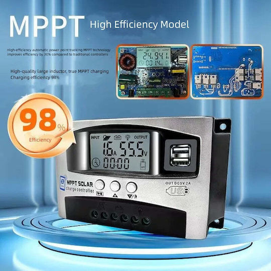 Controler de Încărcare Solar Taggo MPPT 12v-60v 150vdc Regulator Ecran LED Lifepo4 Baterii Litiu-acid 40a Wifi